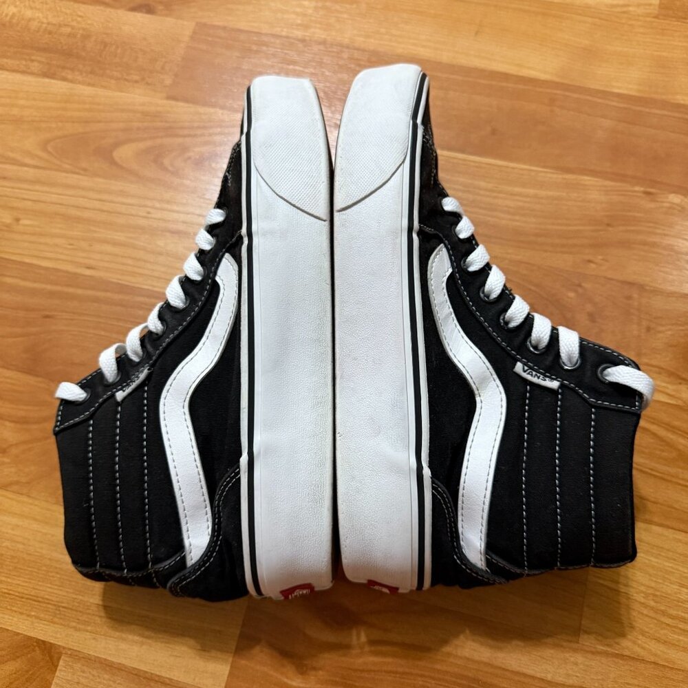 Vans Sanitized Sk8 Hi Shoes Sneaker Black White Women 8.5 High Top Skate - Picture 8 of 11